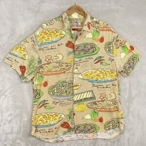 FoodArt by Jams World Men's Large Shirt Italian Pasta Rare 90s Gastro *flaws*